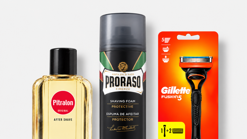 Holení a vousy – tři produkty v jednotném stylu kategorií MrRizz