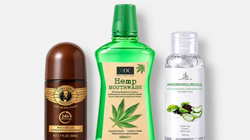 Osobní a ústní hygiena – tři produkty v jednotném stylu kategorií MrRizz