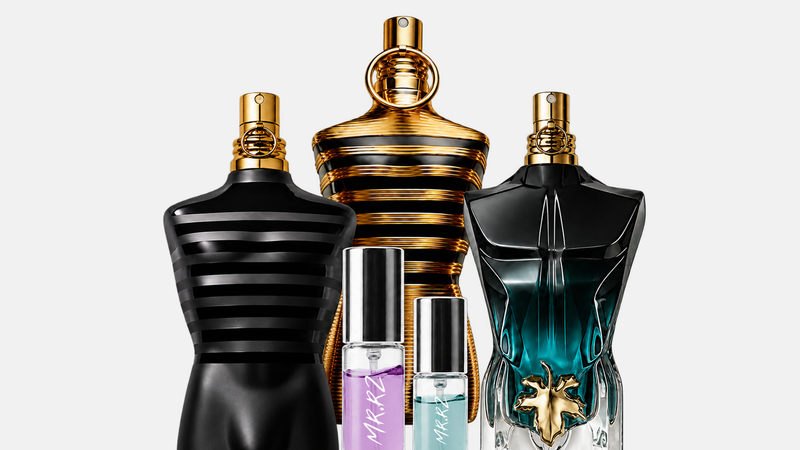 Sety vzorků podle značek – Jean Paul Gaultier Le Male Le Parfum, Le Beau Le Parfum a Le Male Elixir