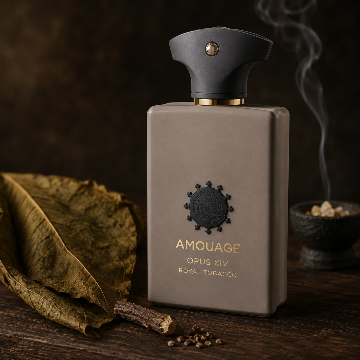 Amouage Opus XIV Royal Tobacco v tabákovém zátiší s anýzem a kadidlem – MrRizz