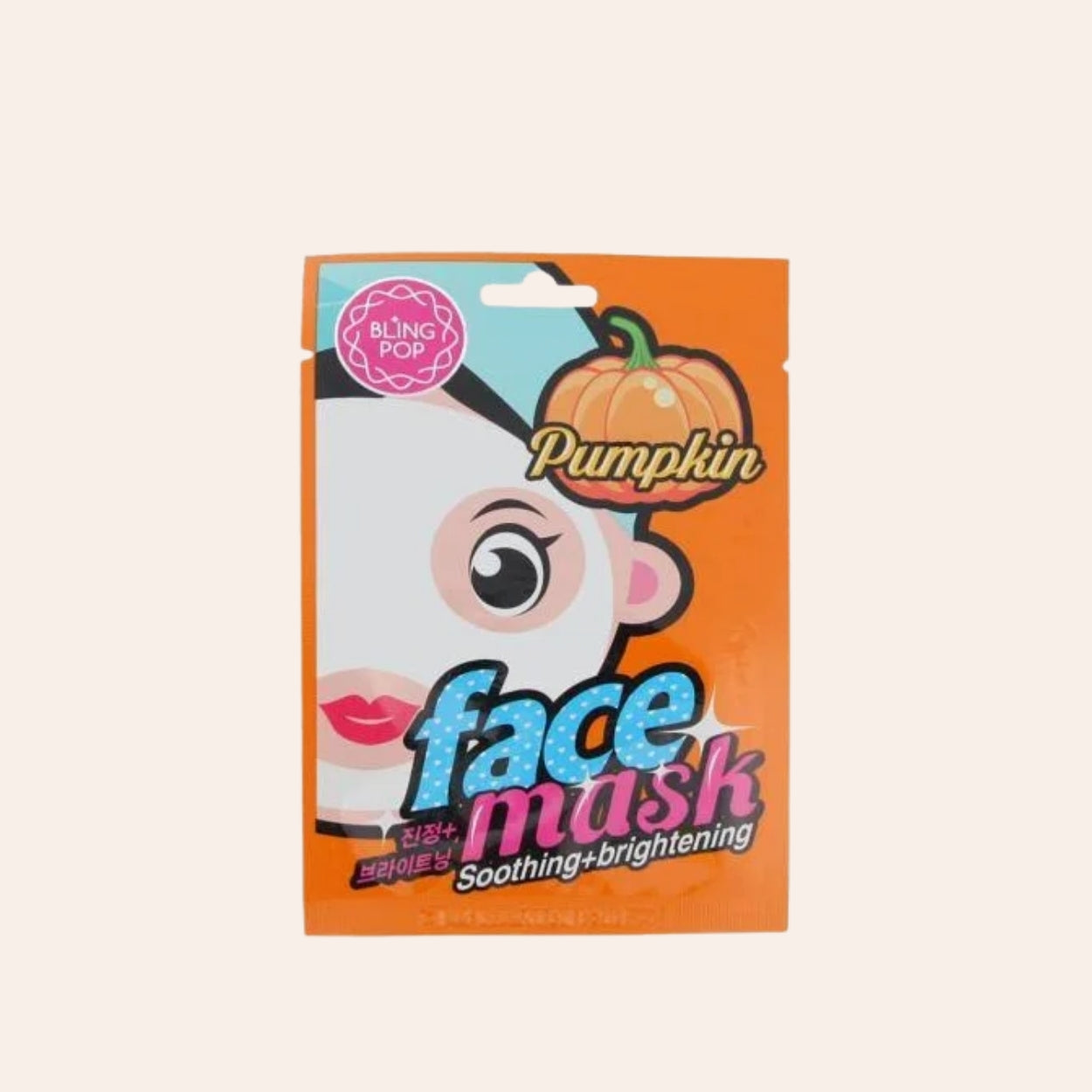 Bling Pop Pleťová maska Pumpkin Utišujúca + Rozjasňujúca 20 ml