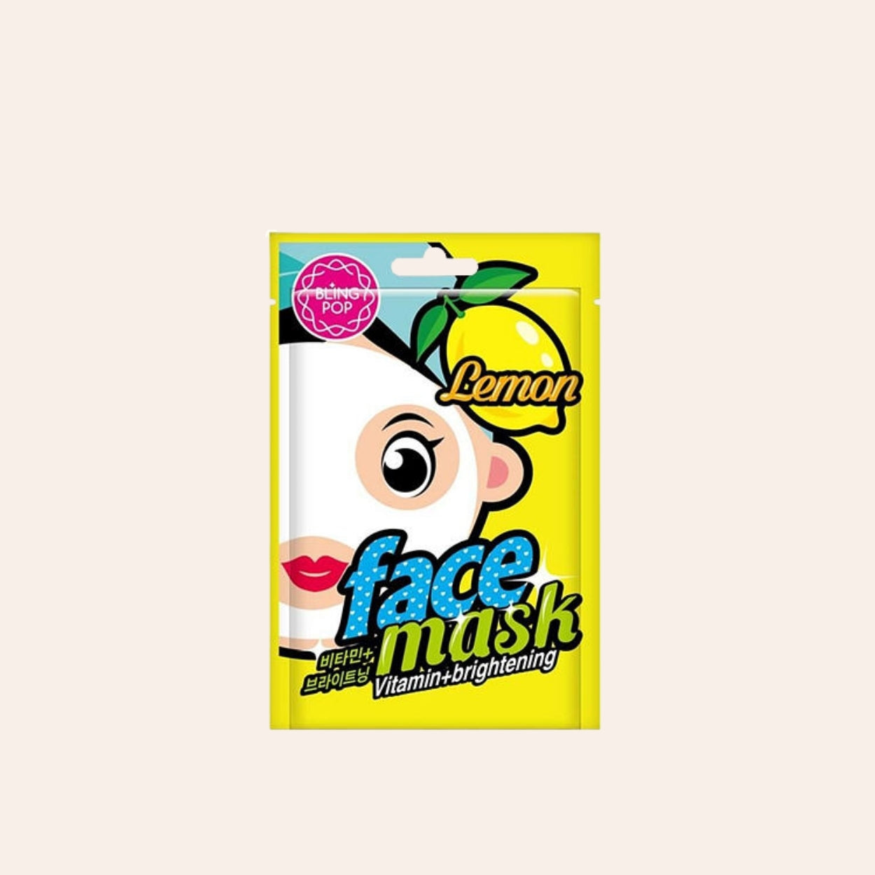 Bling Pop Pleťová maska Citrón Vitamín + rozjasnenie 20 ml