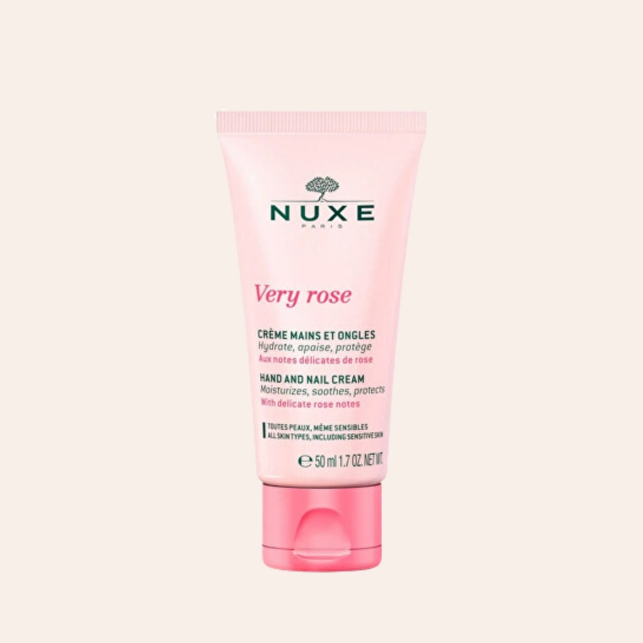 NUXE Very Rose Upokojujúci krém na ruky a nechty 50 ml