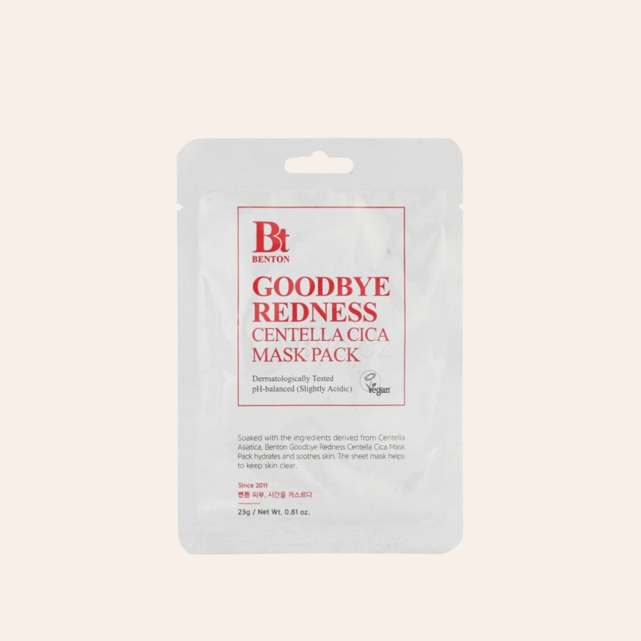 Benton Goodbye Redness Cica maska 23 ml