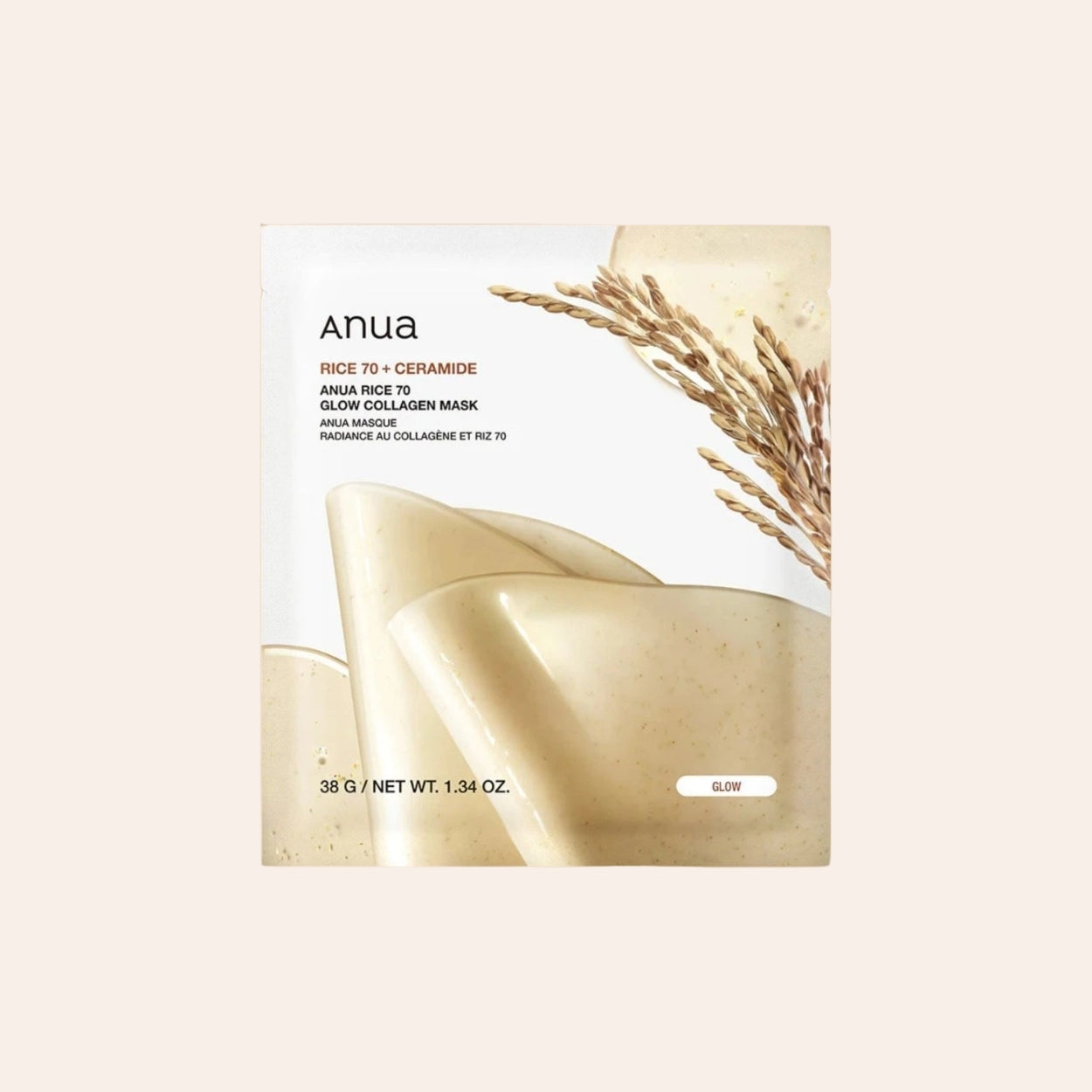 Anua Rice + Ceramide 70 Glow Kolagénová maska 4x38 ml