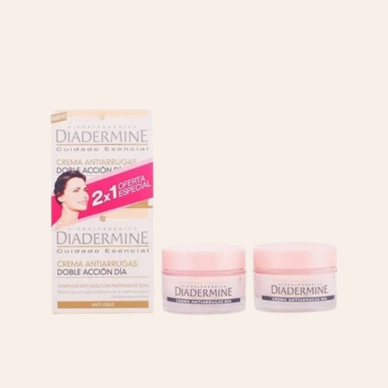 Diadermine Anti-Wrinkle Dvojitý účinok denný krém 2x50 ml