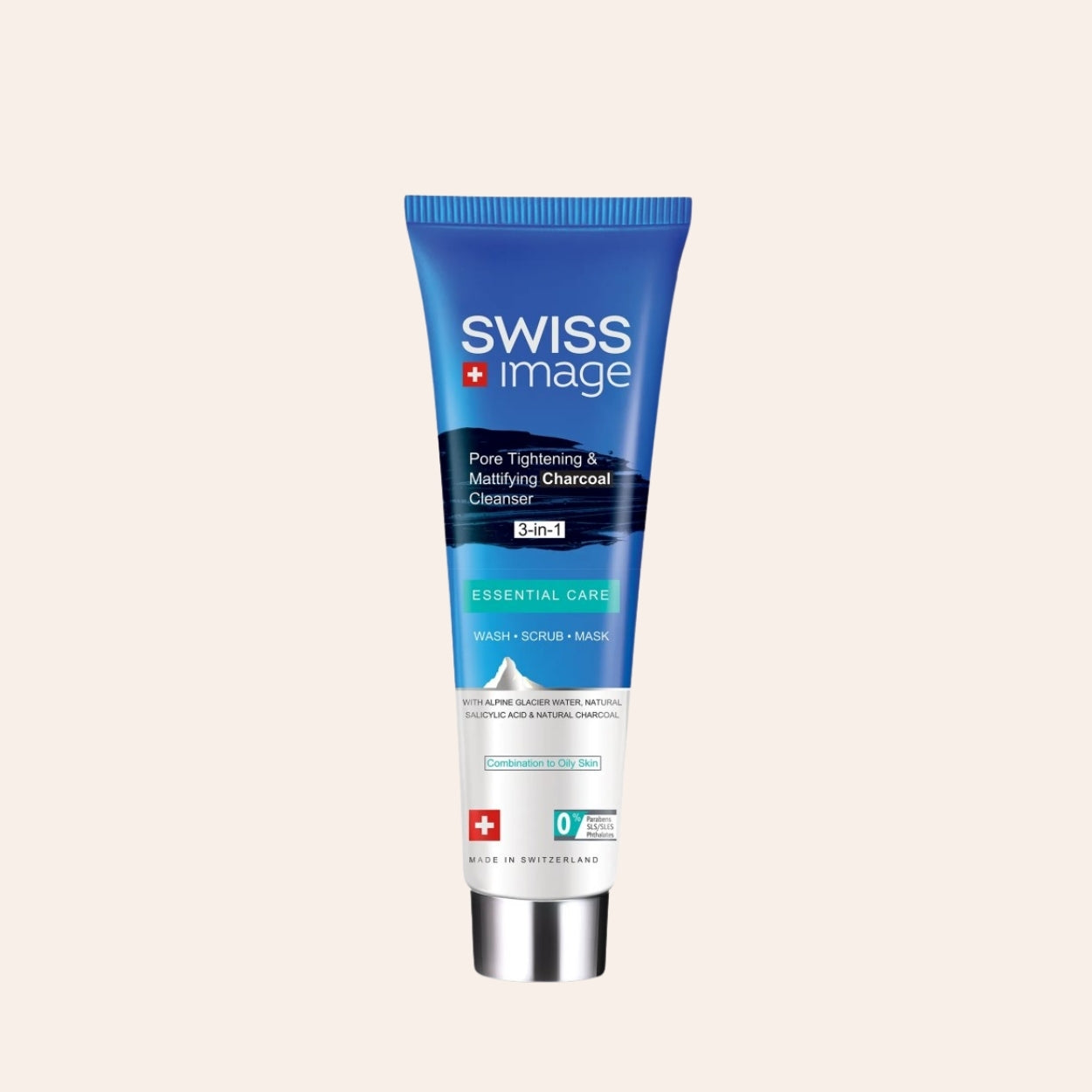 Swiss Image Essential Care Čistiaci gél s aktívnym uhlím na sťahovanie pórov a zmatnenie pleti 100 ml