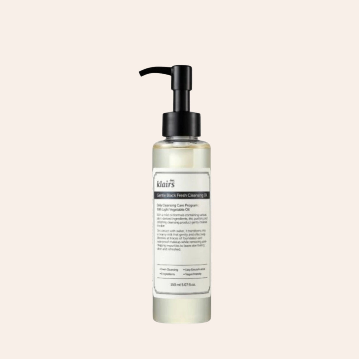 Dear, Klairs Gentle Black Fresh Čistiaci olej 150 ml