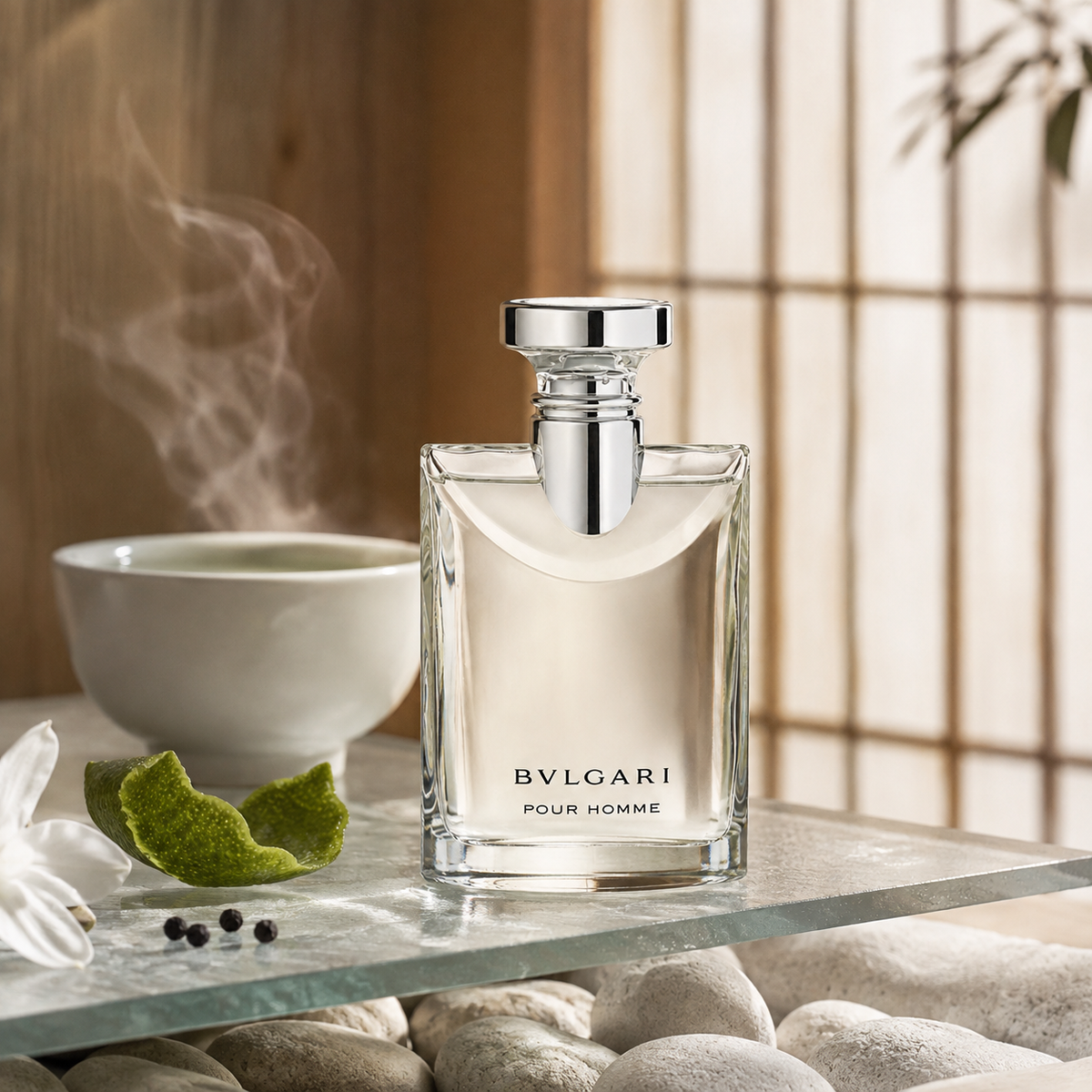 Bvlgari Pour Homme v emocionální čajové scéně s bergamotem, pepřem a cedrovým dřevem – MrRizz