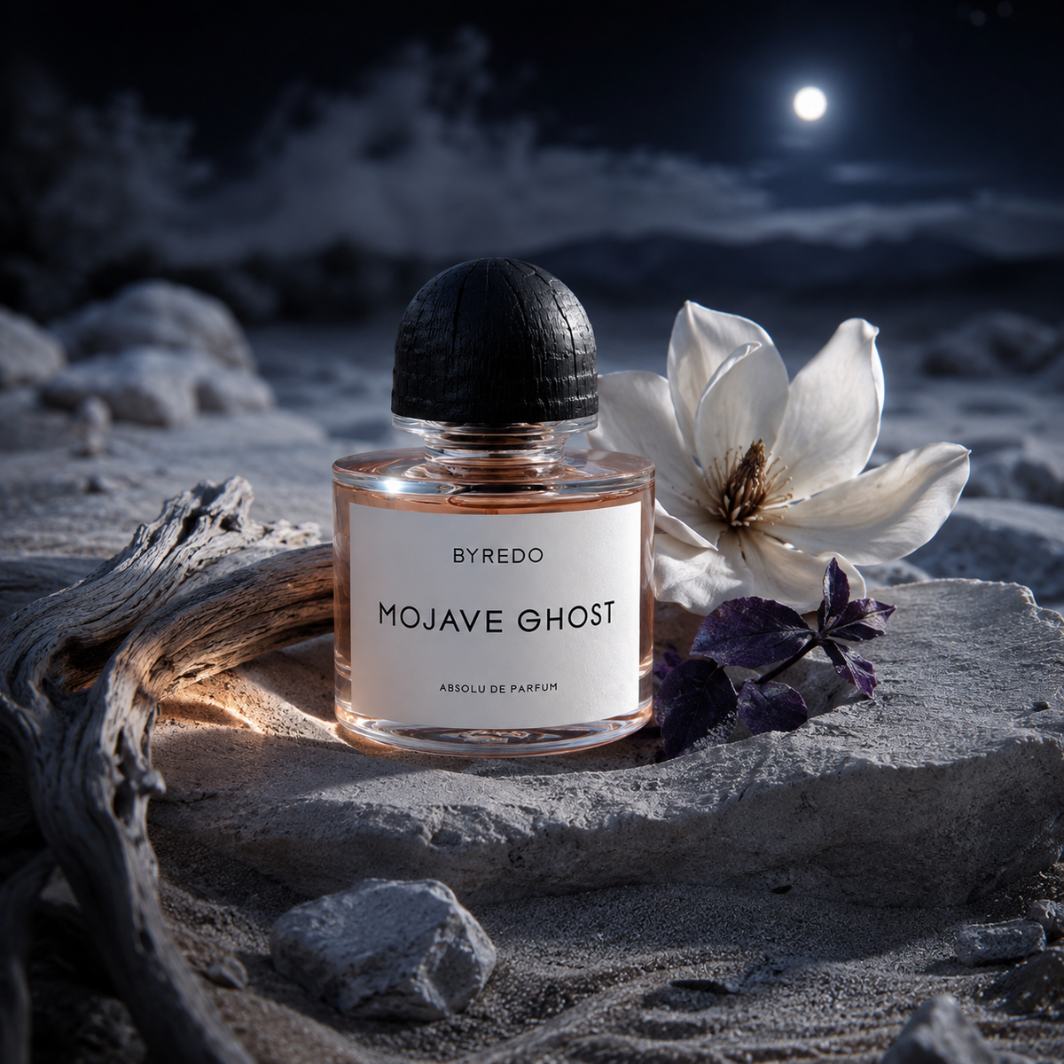 Byredo Mojave Ghost Absolu v emocionální měsíční scéně s magnólií, pižmem a cedrem – MrRizz