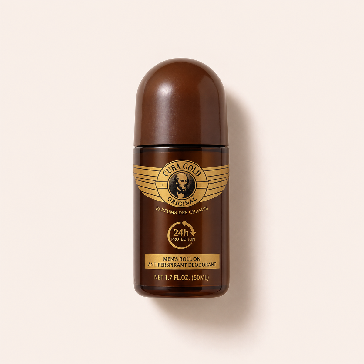 Antiperspirant Cuba Gold 50 ml na béžovém pozadí – MrRizz