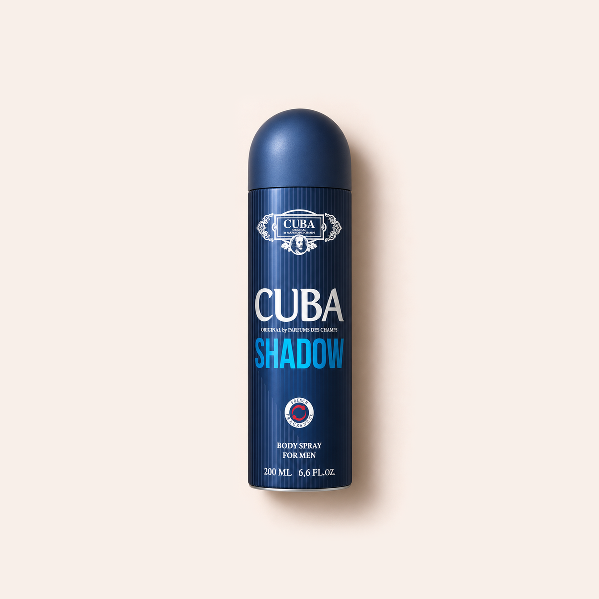 Cuba Shadow Deodorant 200 ml na béžovém pozadí – MrRizz