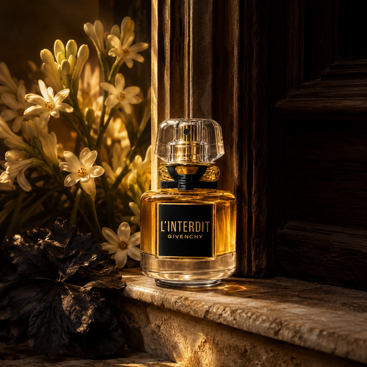 Givenchy L’Interdit Le Parfum v emocionální zlaté scéně s tuberózou, pomerančovým květem a pačuli – MrRizz