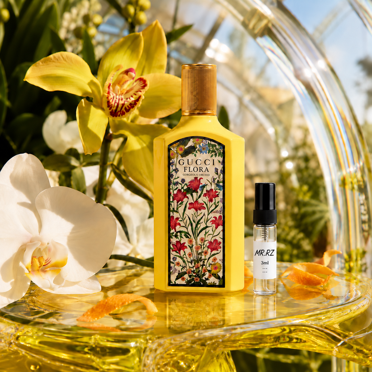 Gucci Flora Gorgeous Orchid – původní zátiší doplněné 3ml vzorkem MrRizz