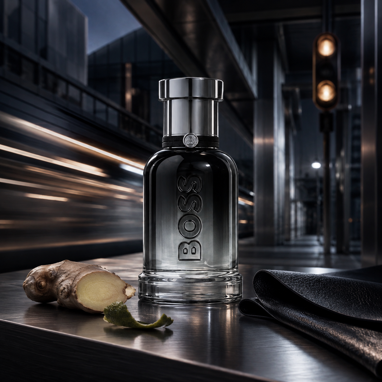Hugo Boss Boss Bottled Beyond – dynamická noční městská scéna