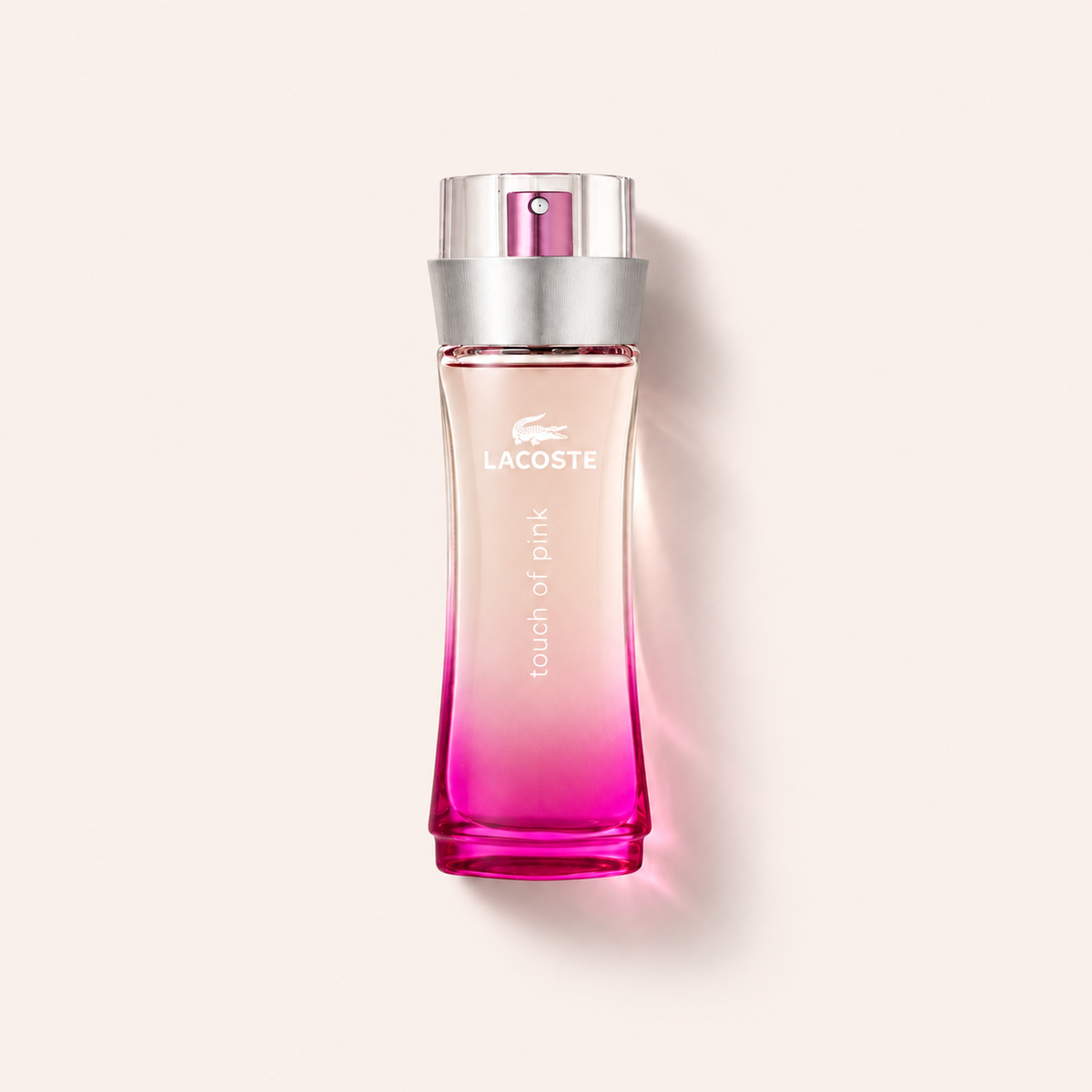 Flakon Lacoste Touch Of Pink EDT 50 ml s růžovým přechodem skla – MrRizz