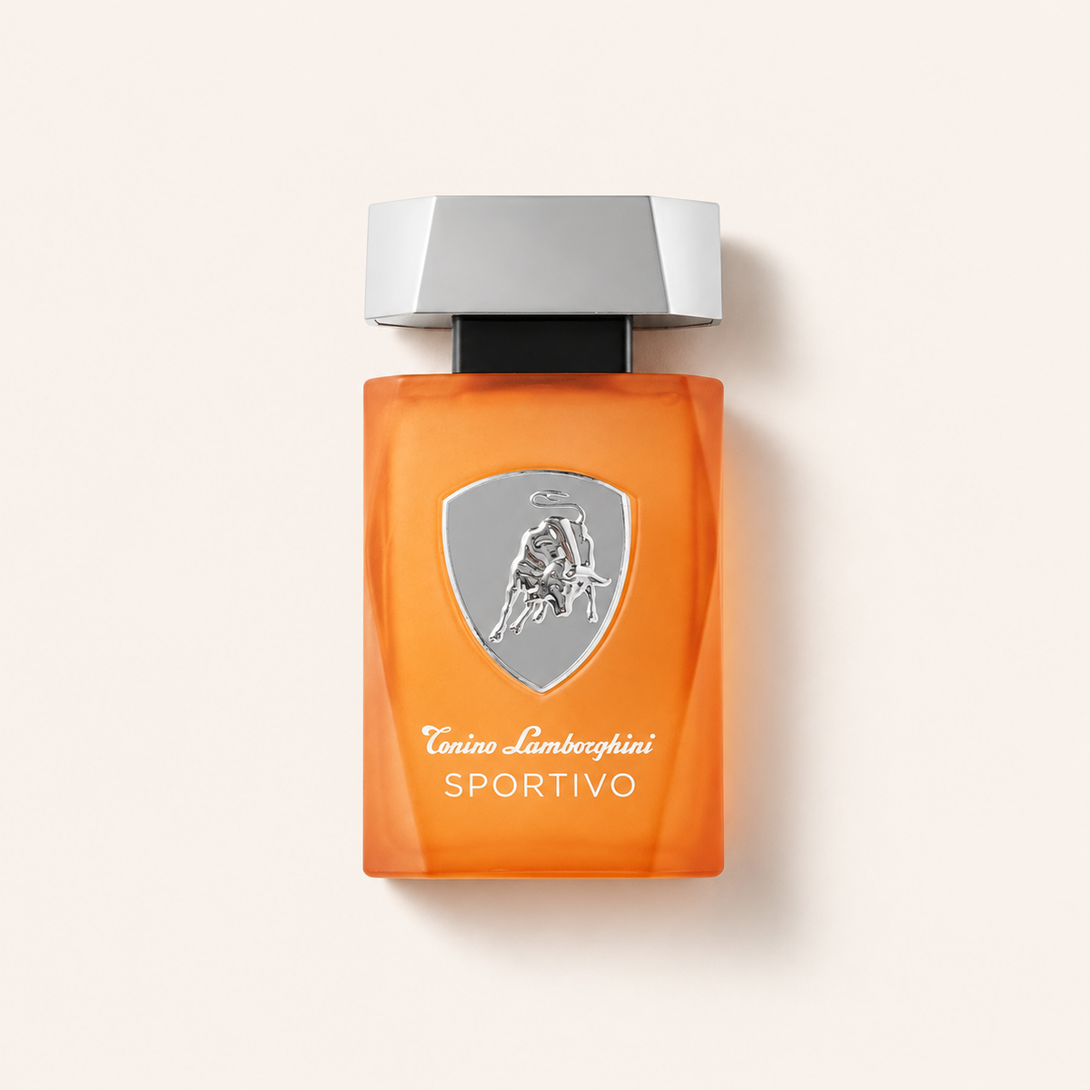 Flakon parfému Lamborghini Sportivo EDT 125 ml na béžovém pozadí – MrRizz