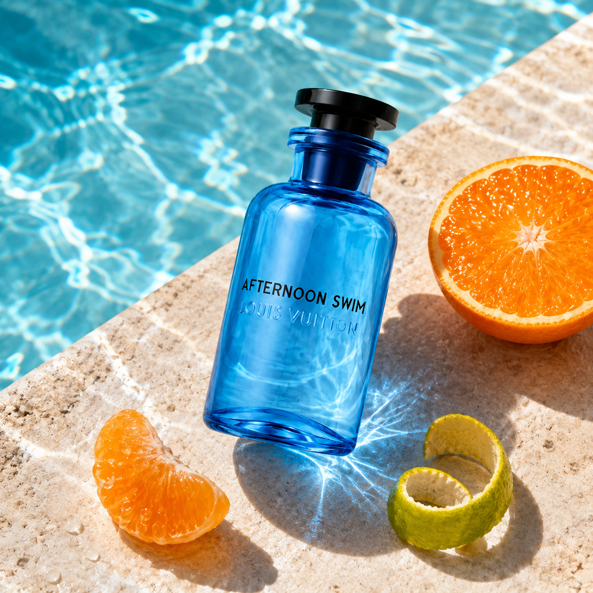 Louis Vuitton Afternoon Swim – letní bazénové zátiší s mandarinkou a bergamotem – MrRizz