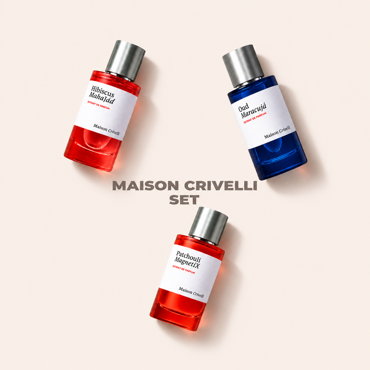 Maison Crivelli set – Hibiscus Mahajád, Oud Maracujá a Patchouli Magnetik – MrRizz