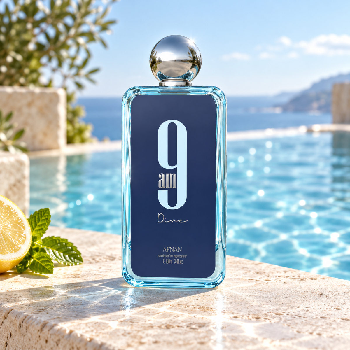 Afnan 9am Dive EDP 100 ml – produkt v prostředí