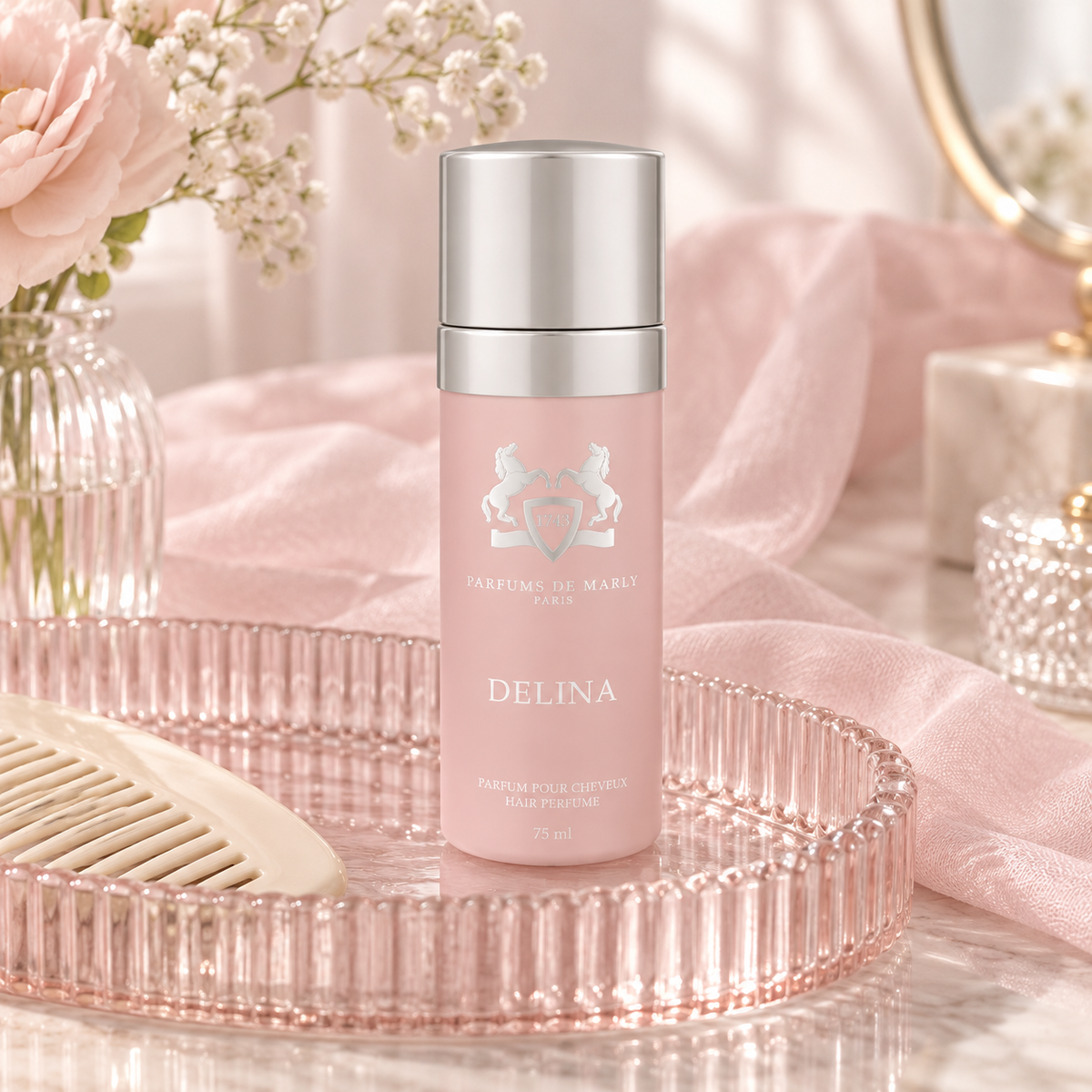 Parfums de Marly Delina vlasová mlha 75 ml – produkt v prostředí