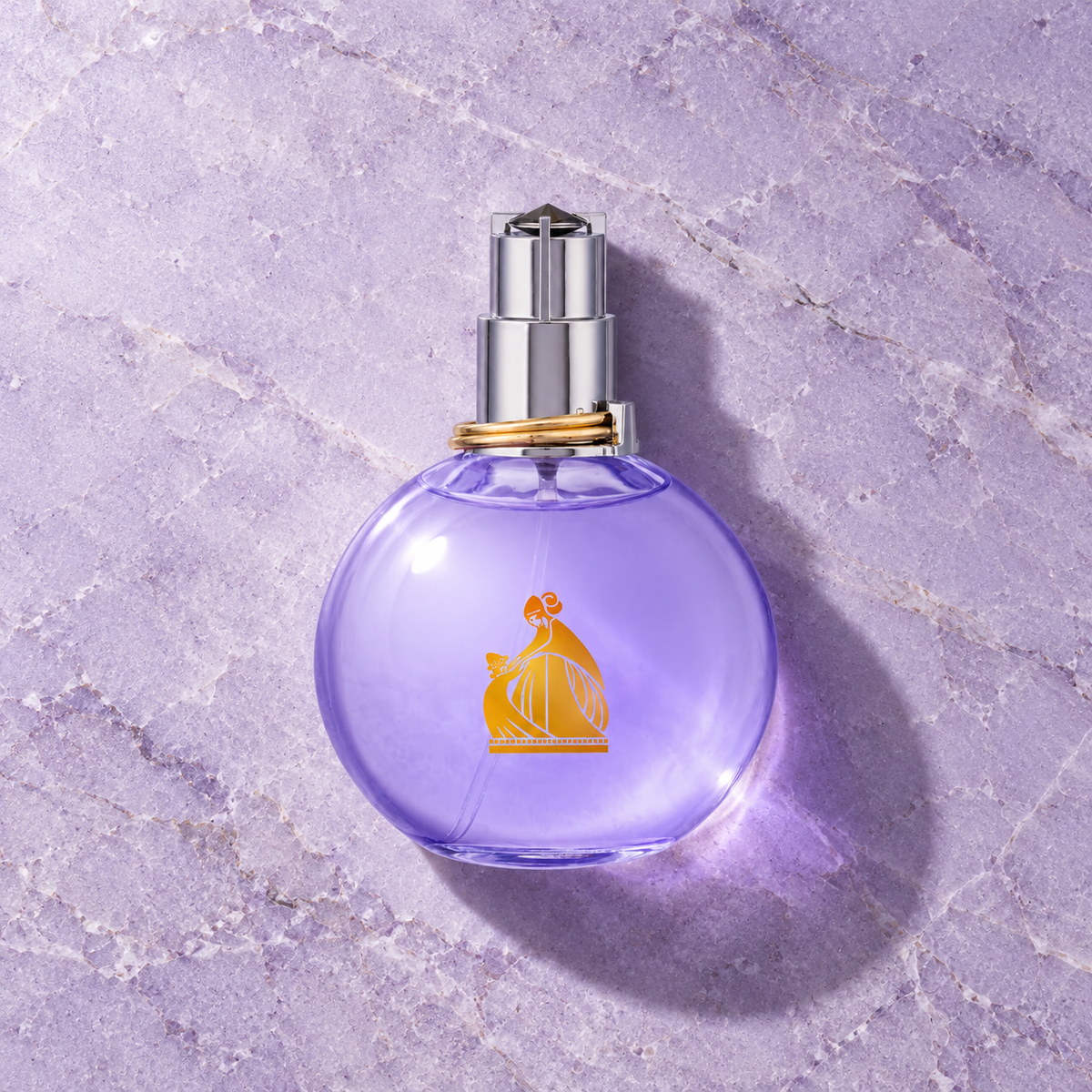 Lanvin Éclat d'Arpège EDP 100 ml – parfém v prostředí, pohled shora s bočním stínem