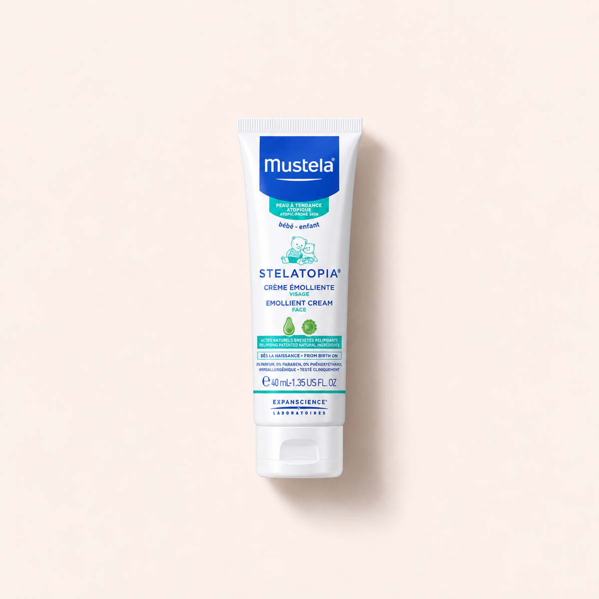 Mustela Bébé Stelatopia Emollient Cream 40 ml – denní pleťový krém – MrRizz