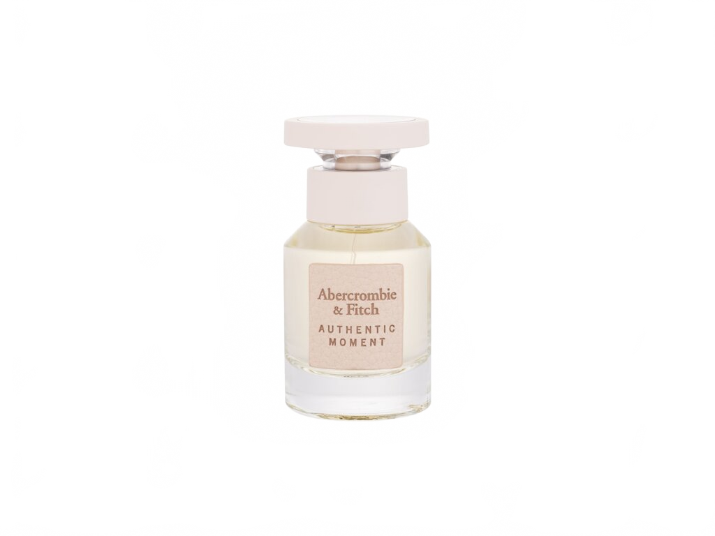 Flakon Abercrombie & Fitch Authentic Moment EDP 30 ml na béžovém pozadí – MrRizz