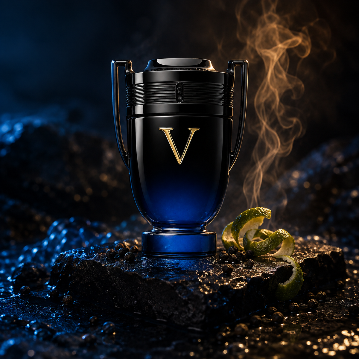 Paco Rabanne Invictus Victory Elixir v nočním zátiší s bergamotem, pepřem a kadidlem – MrRizz