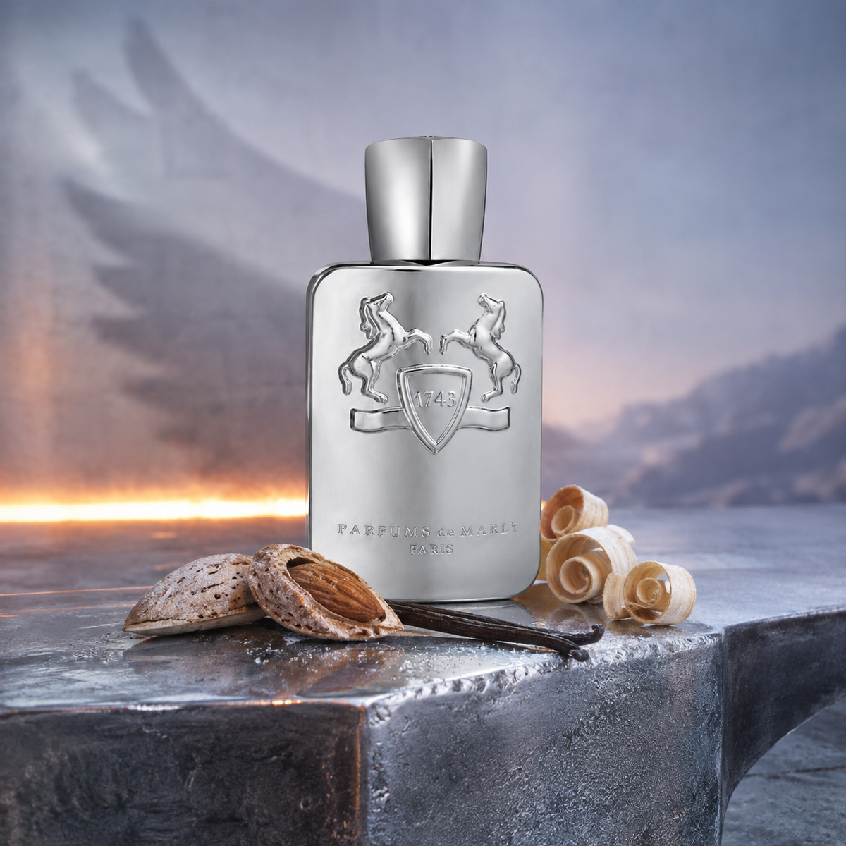 Parfums de Marly Pegasus v chladné stříbrné kovárně s mandlí – MrRizz