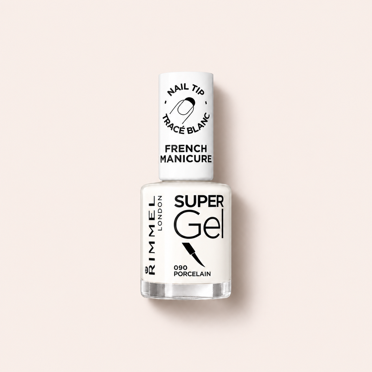 Rimmel London Super Gel STEP1 090 Porcelain, bílý lak na nehty 12 ml – MrRizz