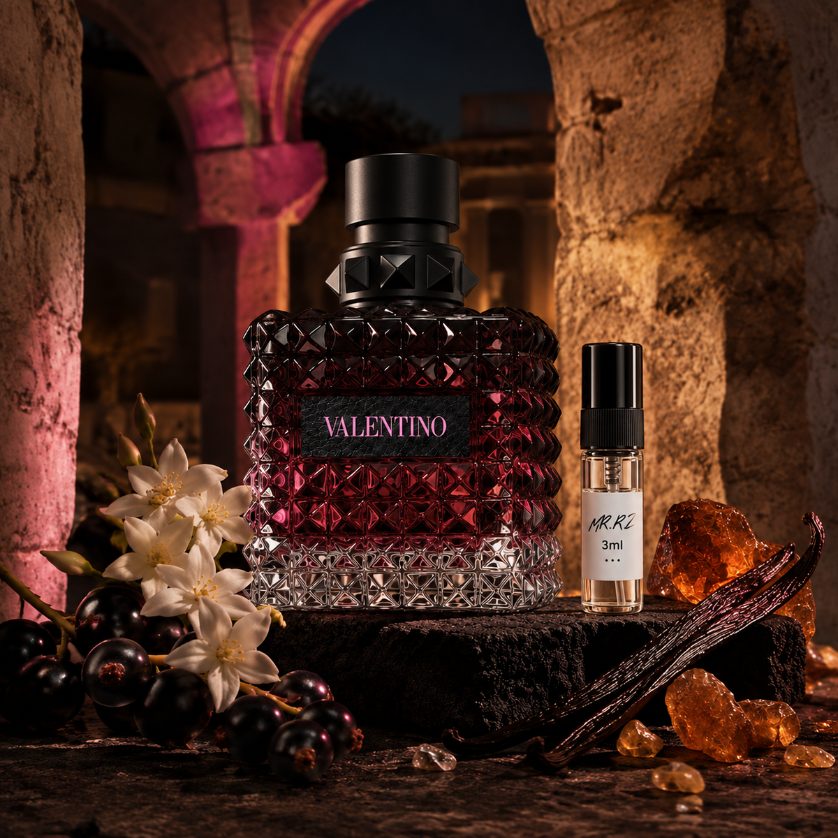 Valentino Donna Born In Roma Intense – původní zátiší doplněné 3ml vzorkem MrRizz