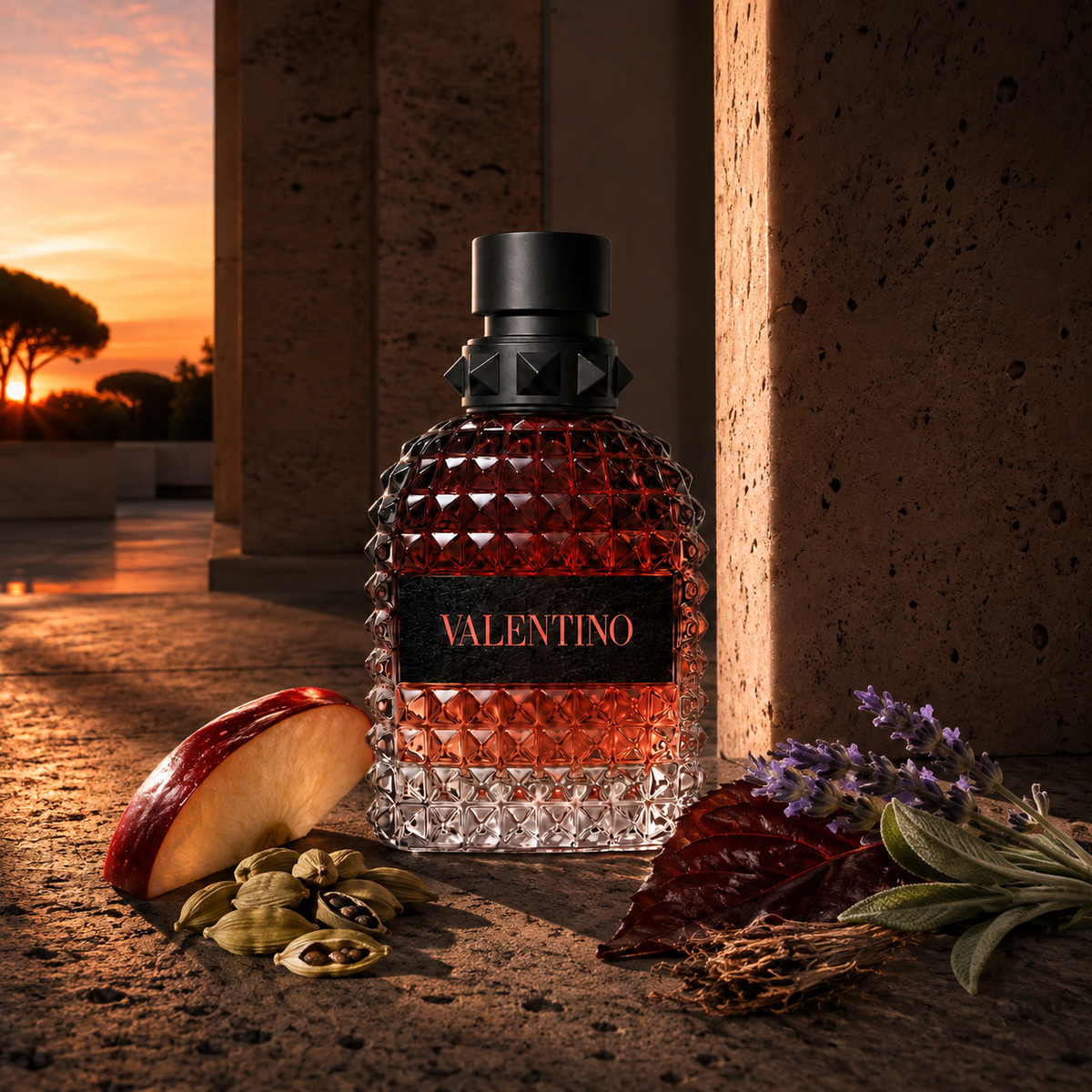 Valentino Born in Roma Uomo Coral Fantasy – římské zátiší s jablkem, kardamomem a tabákem – MrRizz