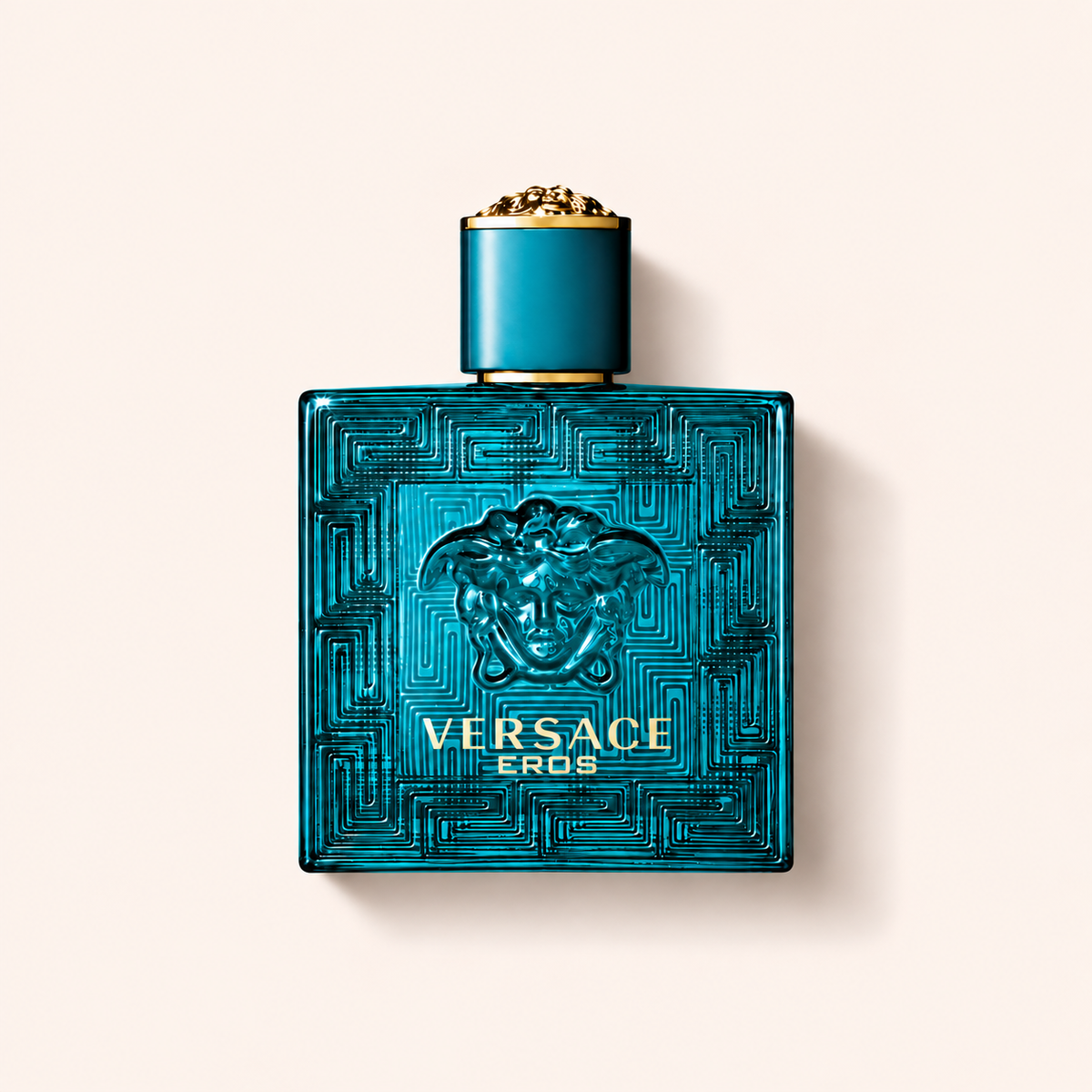 Versace Eros deodorant ve spreji 100 ml v tyrkysovém flakonu s reliéfem Medúzy – MrRizz