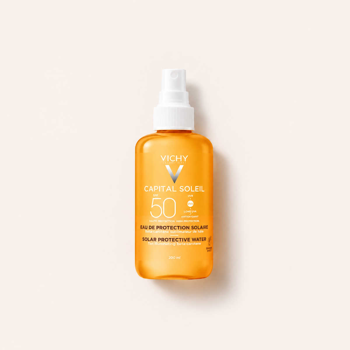 Vichy Capital Soleil Solar Protective Water Enhanced Tan 200 ml – opalovací přípravek na tělo – MrRizz