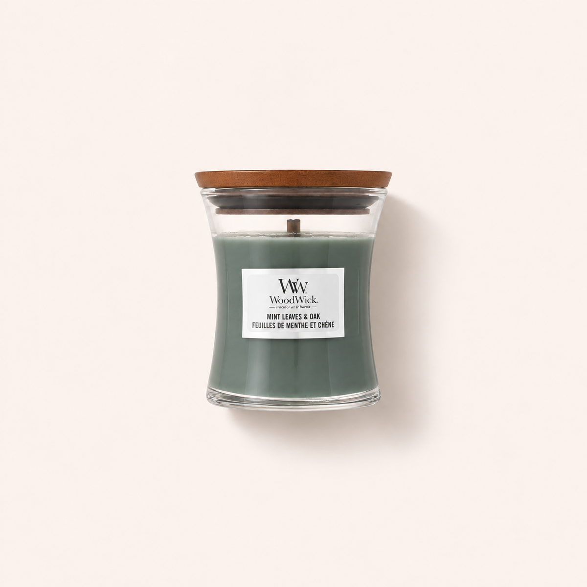 WoodWick Mint Leaves & Oak 85 ml – vonná svíčka – MrRizz