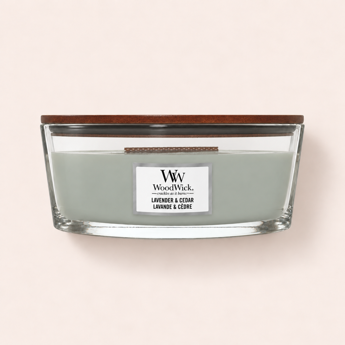 Vonná svíčka WoodWick Lavender & Cedar Ellipse 453,6 g – MrRizz
