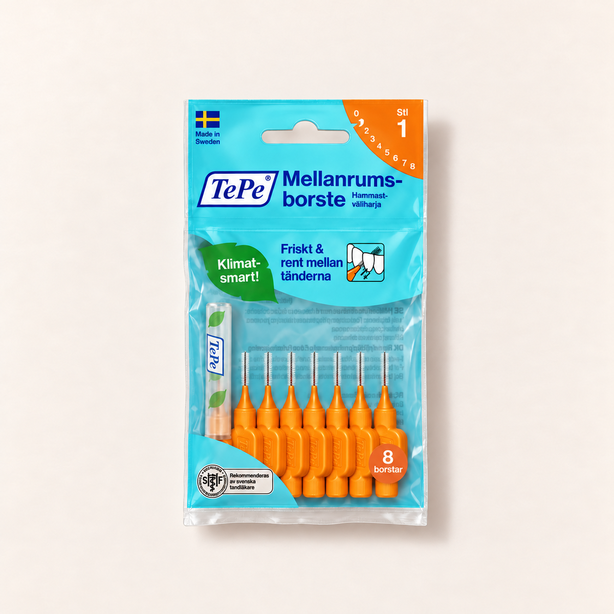Titulní fotografie produktu TePe Original, oranžové mezizubní kartáčky 0,45 mm, balení 8 kusů – MrRizz