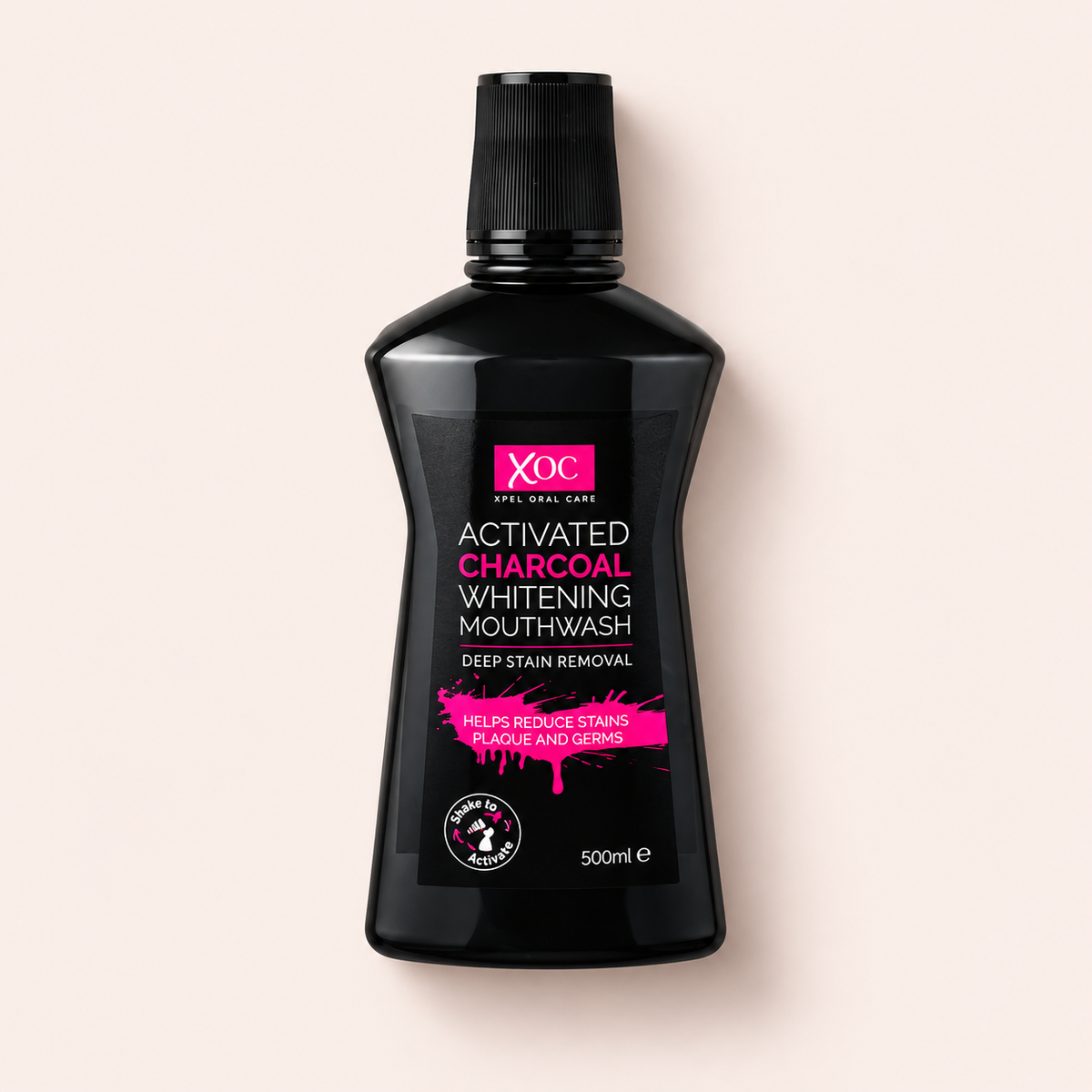Produktová fotografie Xpel Oral Care Activated Charcoal ústní voda 500 ml – MrRizz