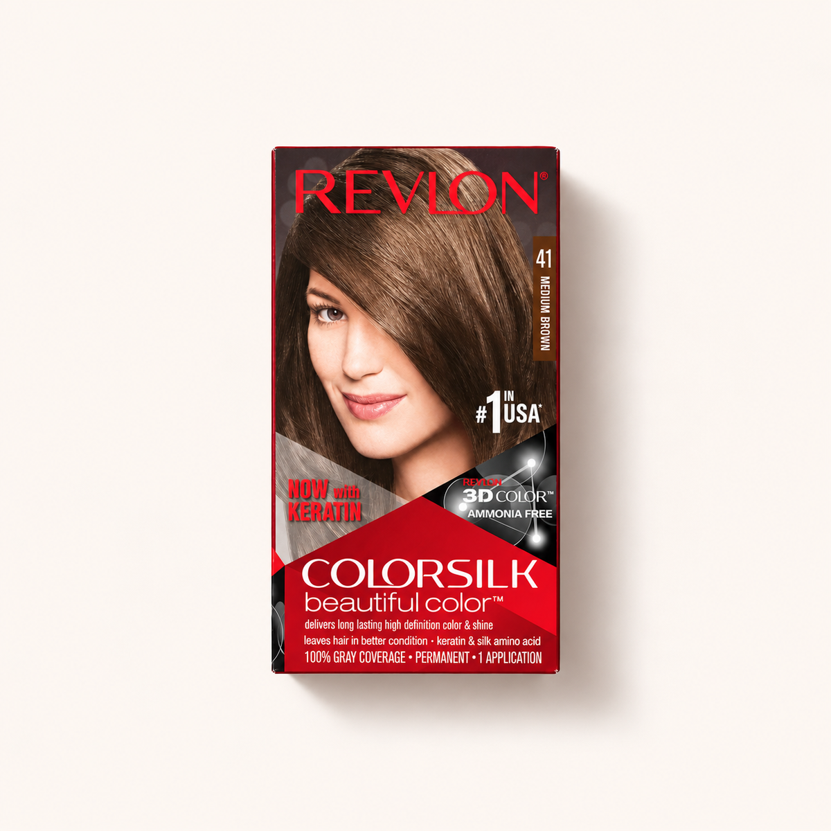 Revlon ColorSilk Beautiful Color 41 Medium Brown, barva na vlasy 59,1 ml – MrRizz