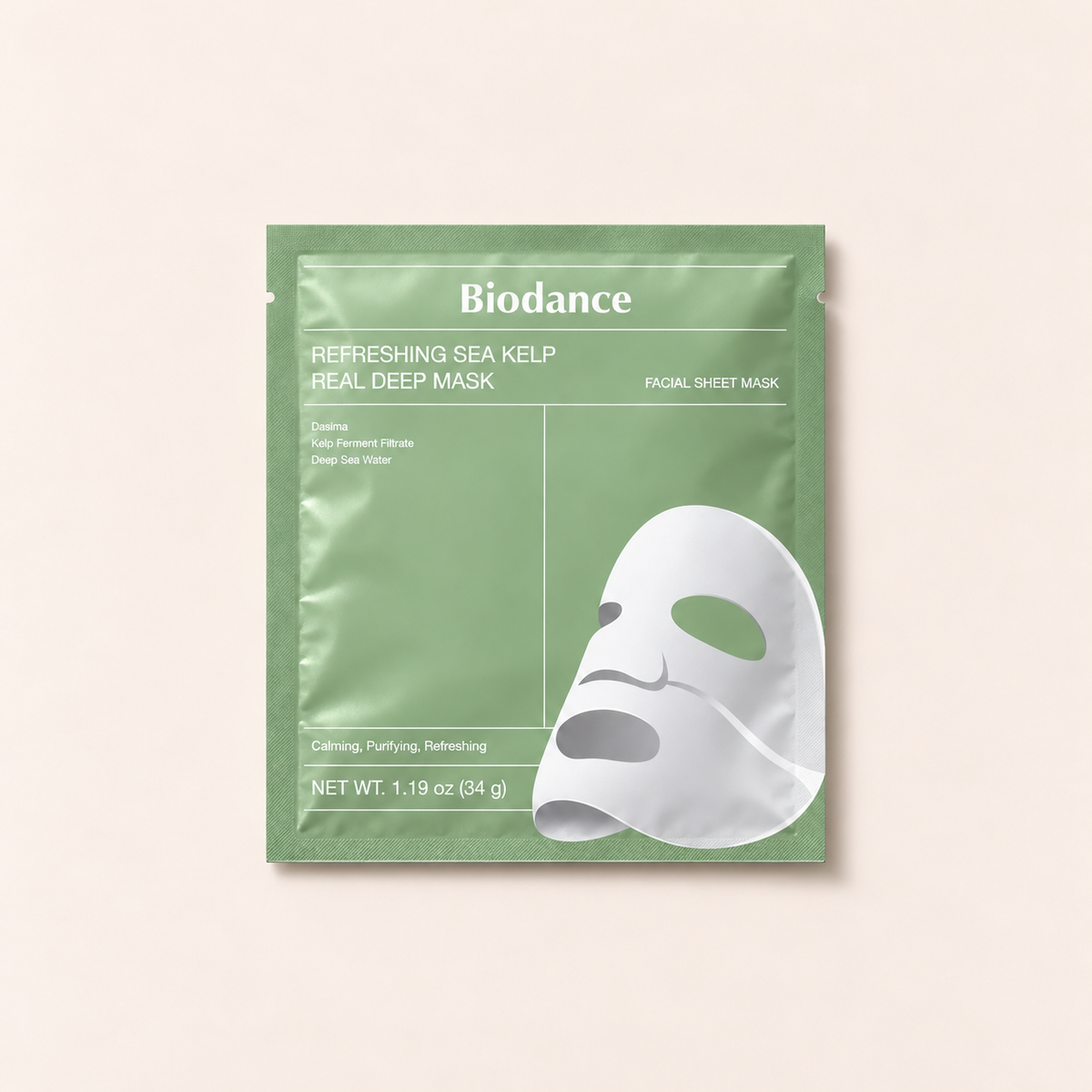 Biodance Refreshing Sea Kelp Real Deep Mask – jedna hydrogelová pleťová maska 34 g – MrRizz