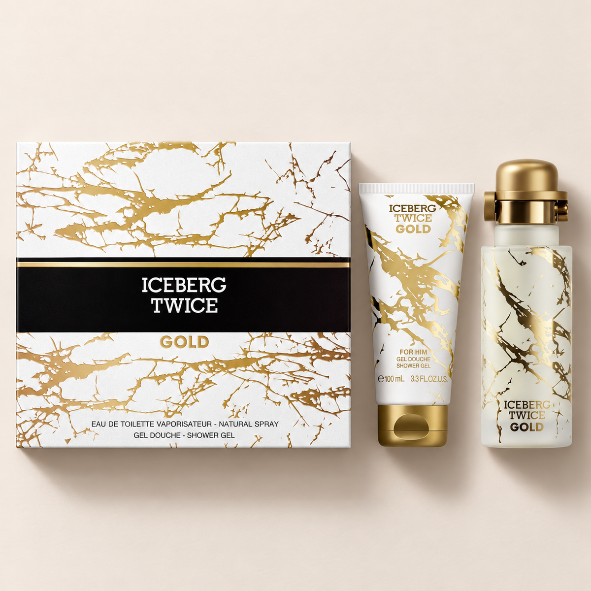 Iceberg Twice Gold, dárkový set EDT 125 ml a sprchový gel 100 ml – MrRizz