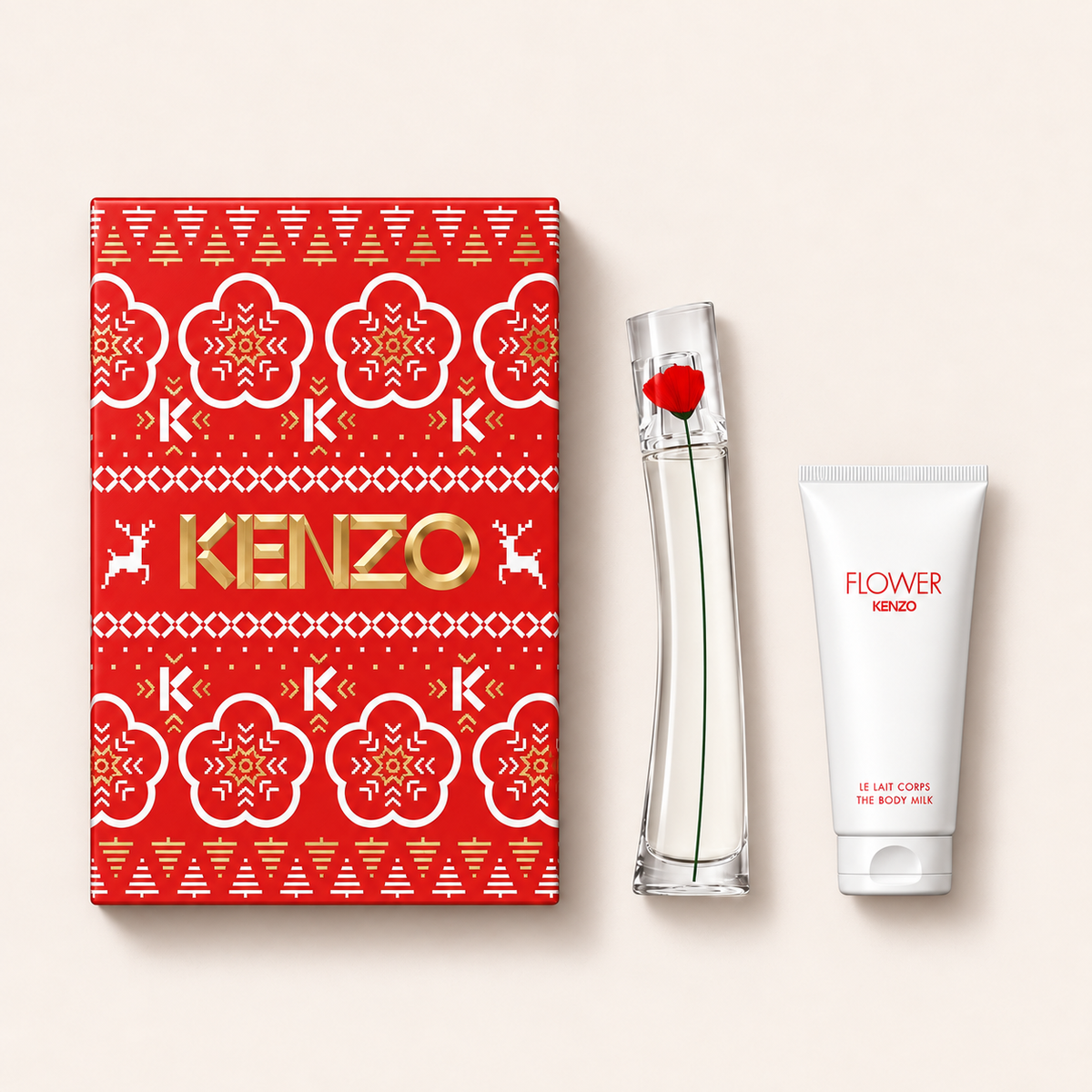 Dárkový set KENZO Flower by Kenzo EDP 30 ml a tělové mléko 75 ml, červená krabička – MrRizz
