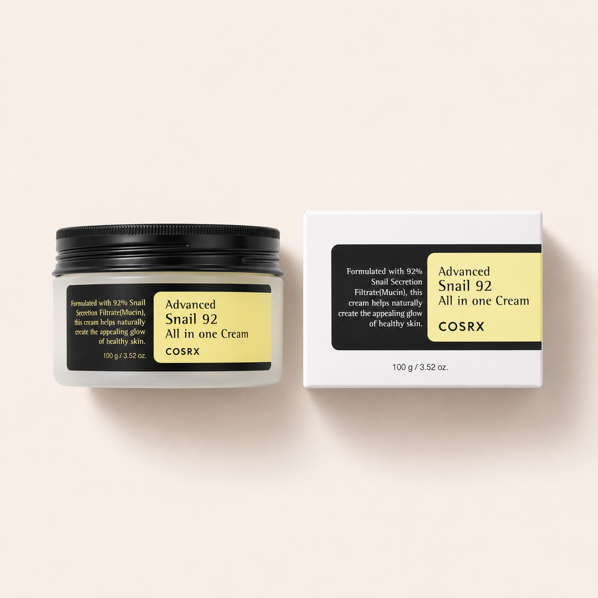 COSRX Advanced Snail 92 All In One Cream 100 ml s krabičkou, pohled shora – MrRizz