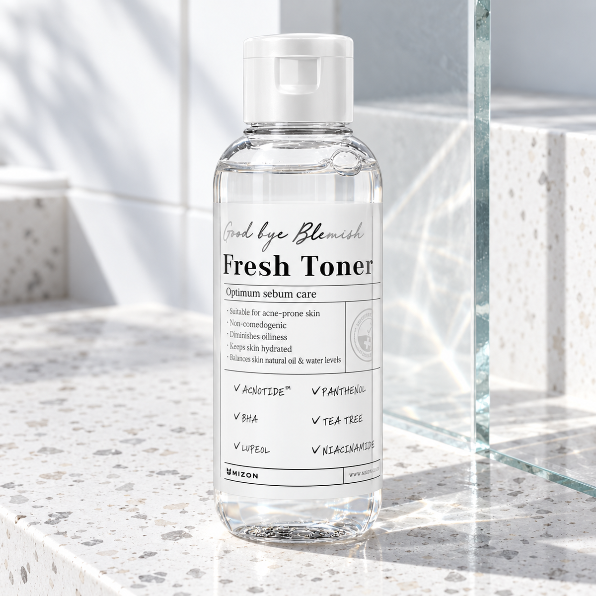 Mizon Good Bye Blemish Fresh Toner 120 ml – atmosférická fotografie – MrRizz