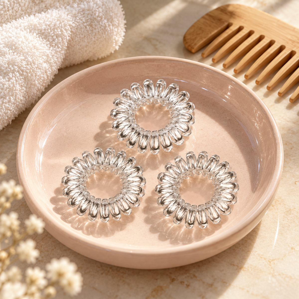 Invisibobble Original Crystal Clear 3 ks – atmosférická fotografie – MrRizz