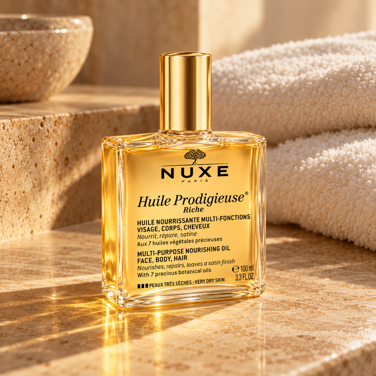 NUXE Huile Prodigieuse Riche 100 ml – atmosférická fotografie – MrRizz