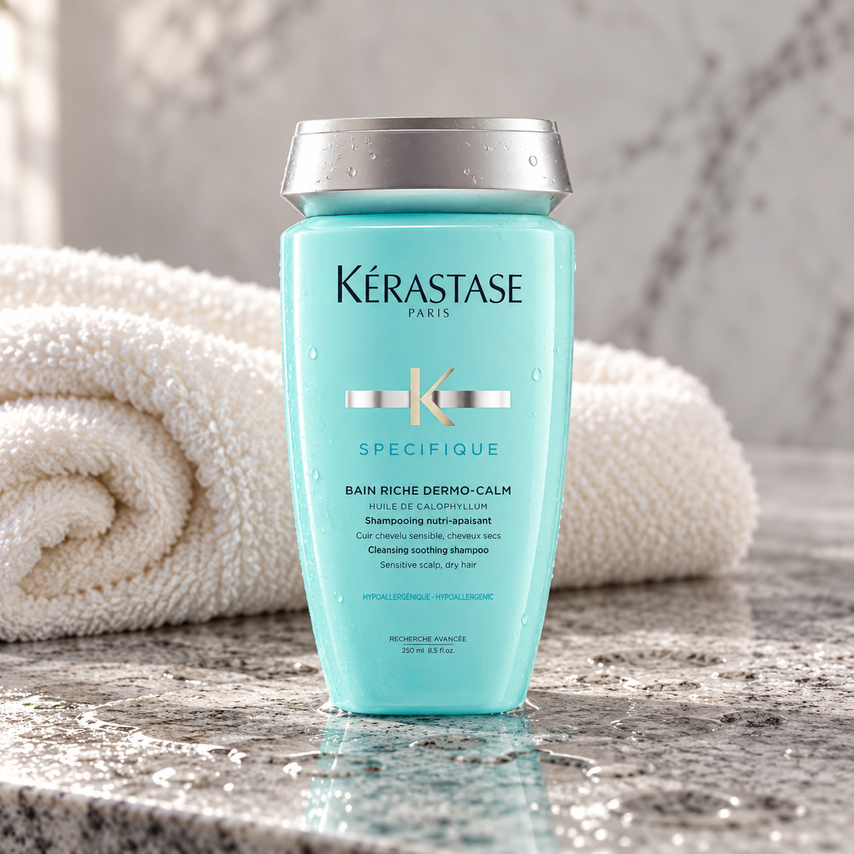 Kérastase Spécifique Bain Riche Dermo-Calm 250 ml – atmosférická fotografie – MrRizz