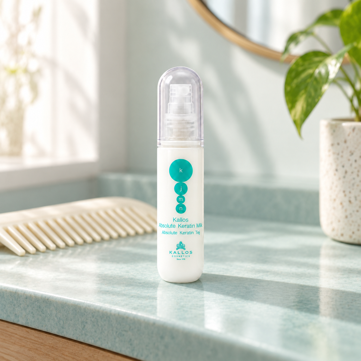Kallos Cosmetics KJMN Absolute Keratin Milk Vlasové mléko 50 ml – atmosférická fotografie – MrRizz