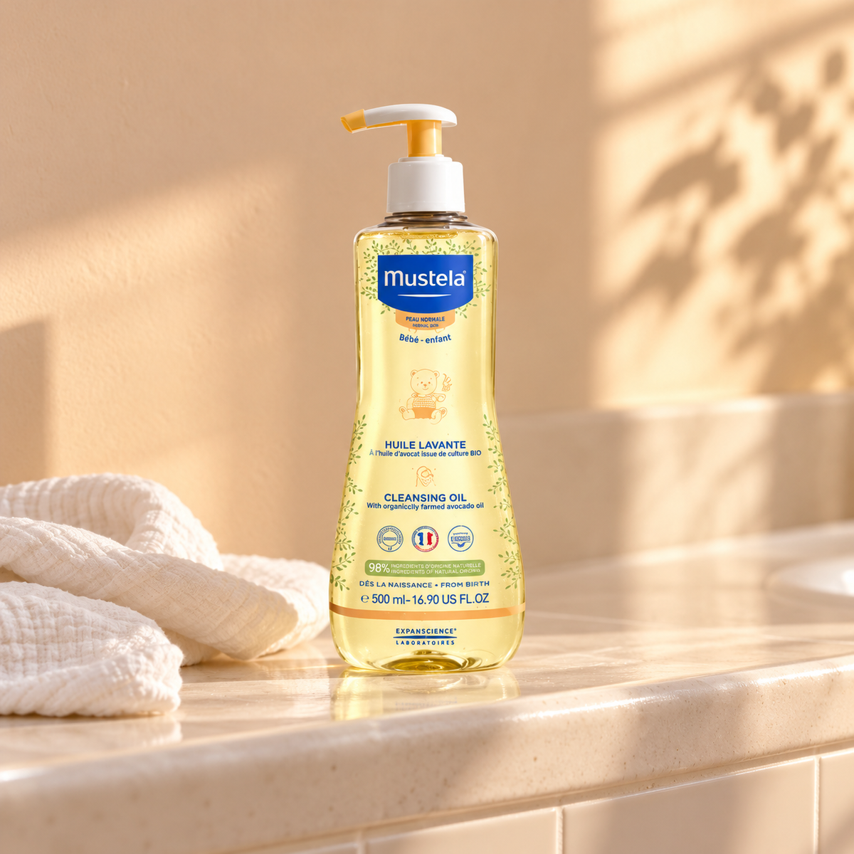 Mustela Bébé Cleansing Oil 500 ml – atmosférická fotografie – MrRizz